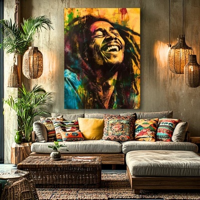 Obraz Bob Marley - Jamajská hviezda | dokončené rukou umelca - 100x150 cm