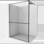 Mexen Kioto+ душ преграда с рафт Walk-in 70 x 200 см, черна рамка, четкан gun gray - 800-070-121-66-70 (800-070-121-66-70)
