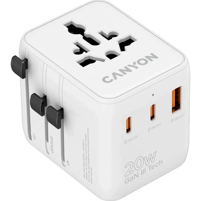 CANYON Зарядно CANYON Universal Travel Adapter OnTour 20, White (CNS-TA20W1005W)