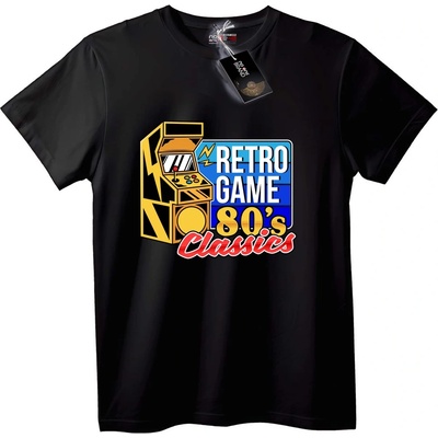 NOONEBRAND Тениска Ретро Класически Игри 80-те - 2XL, White