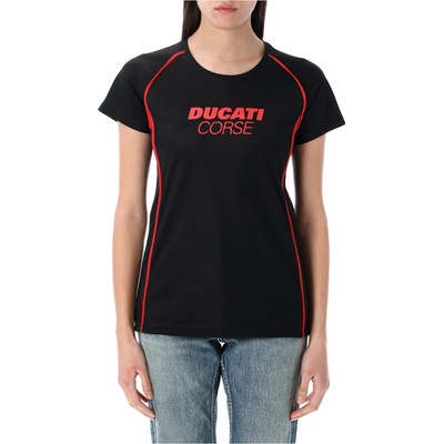 DUCATI tričko DUCATI CORSE dámske čierna červená
