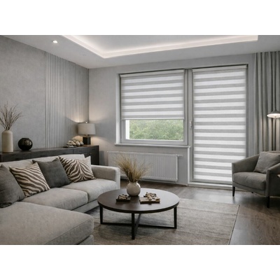 ZEBRA-SHOP Roleta DEN A NOC KOMPLET PREMIUM ŠEDÝ MELÍR BH 17M 220 x 83 cm vpravo
