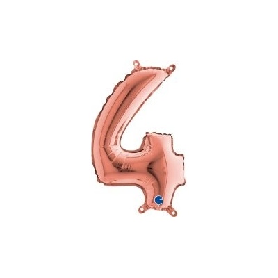 GRABO fóliový balónek ČÍSLICE ROSE GOLD MINI 4 35cm,14 nafukovací