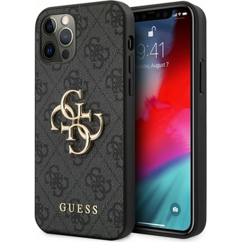 GUESS PU 4G Metal Logo Заден капак за iPhone 12 Pro Max Grey Guess | Lilav | МЪЖЕ | UNI