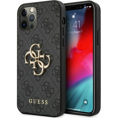GUESS PU 4G Metal Logo Заден капак за iPhone 12 Pro Max Grey Guess | Lilav | МЪЖЕ | UNI
