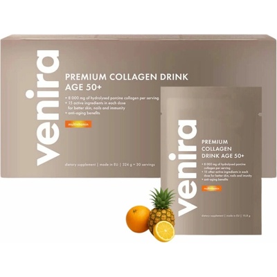 Venira Premium kolagenový drink pro vlasy, nehty a pleť, age 50+, multivitamin, 30 sáčků, 324 g