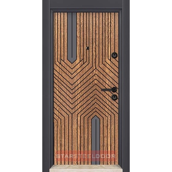 Starsteeldoor Блиндирана врата Outdoor - MFS 2006 Орех - антрацит с термомост (цена без монтаж)