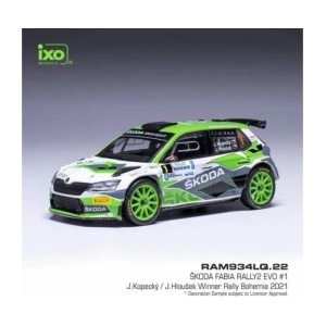 IXO Модели на автомобили и мотоциклети модел 1/43 Škoda Fabia Rally2 EVO - Rally Bohemia 2021 #1 Kopecky (TRS7746-4021)