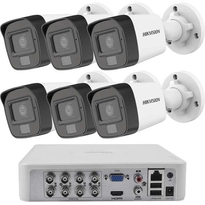 HIKVISION Комплект ZK6125W с 6 Камери 2MP Dual-Light Аудио и 1TB Диск (ZK6125E)