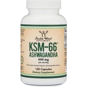 Double Wood Supplements Ashwagandha KSM-66, 120 капсули, Double Wood (23039 DW)