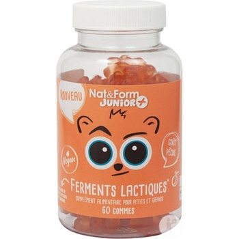 Nat&Form Пробиотик за Деца (2.5 млрд. активни пробиотици, 4 щама формула) 60 желирани таблетки, с вкус на праскова | Nat&Form (023115 (KID_60_PROBIOT))