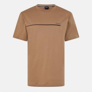 Boss Тениска Boss Mens BOSS Bodywear Short Sleeve Soft Knit T-Shirt (Stormfish) - Camel/Black 260