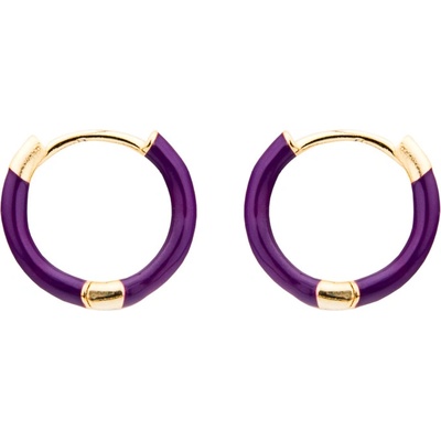 Franco Bene Kroužkové fialové náušnice pozlacené 5762