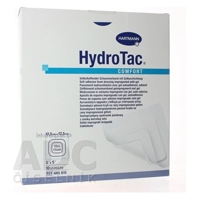HydroTac Comfort krytie na rany penové hydropol. impregnované gelom, samolepiace, 12,5x12,5 cm, 1x10 ks