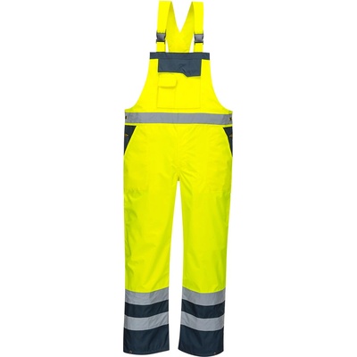 Portwest hi-vis ПАНТАЛОНИ s488 / Светлоотразителни панталони с нагрудник, водоустойчиви, двуцветни - hv жълто/тъмносиньо xs (s488ynrxs)