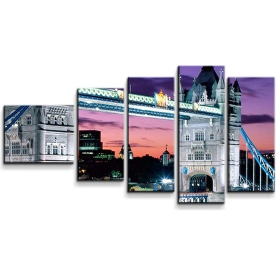 Sablio Obraz - 5-dílný Tower Bridge - 100x60 cm