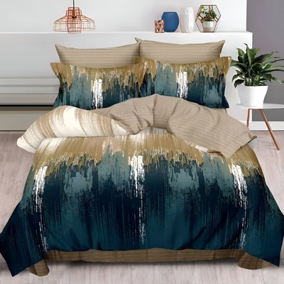 EmonaMall Двулицево спално бельо с ластик EmonaMall, 6 части - Модел S19000 (S19000-66666e)