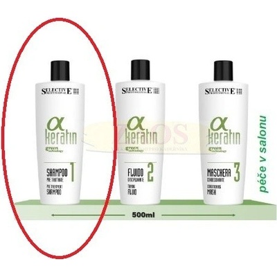 Selective Alfa keratin čistící šampon pro předběžné ošetření 500 ml