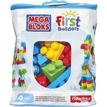 Mega Bloks Kostky v plastovém pytli růžová 60 ks