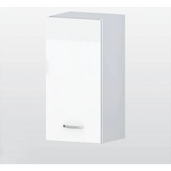 Голд - Аполо Горен кухненски шкаф с 1 врата и рафт Алис g60 35 см бял гланц