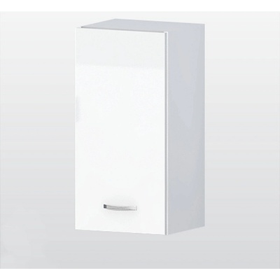 Голд - Аполо Горен кухненски шкаф с 1 врата и рафт Алис g60 35 см бял гланц