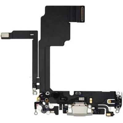 AppleKing nabíjecí a audio flex konektor pro iPhone 15 Pro - bílý titan