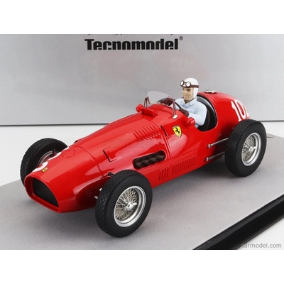 Tecnomodel Ferrari F1 500 F2 N 102 Nurburgring Gp with Pilot Figure 1952 Nino Farina Red 1:18