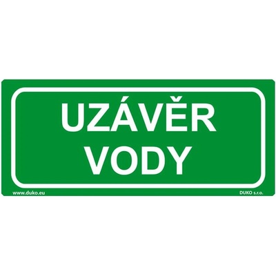 DUKO UZÁVĚR VODY Formát: 210 x 90 mm, Materiál: samolepící vinylová fólie