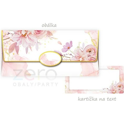 Obálka dárková na peníze - květinový design