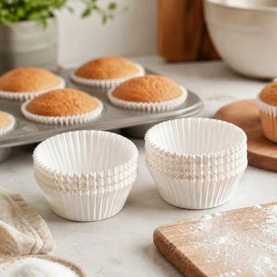 PATISSE PTS-01720 Papírové košíčky na muffiny a cupcakes 5 cm 200 ks bílá