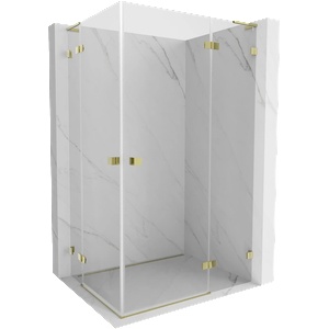 Mexen Lunar L Двойна кабина за душ с врата отдясно 105 x 80 см, прозрачно стъкло, златно - 834L-105P-080L-50-00 (834L-105P-080L-50-00)