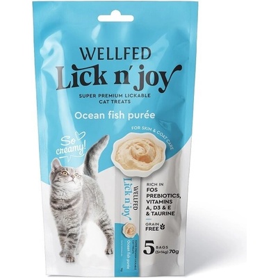 WELLFED Пюре с риба тон и сьомга за котки, 5 сашета x 14 гр