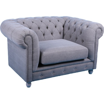 Solenzara Chesterfield NL-7701 Látkové čelounění TC-048 / Whitewash M Beech P132A