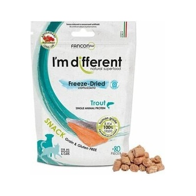 I´M DIFFERENT SNACK pstruh mrazom sušený maškrta 40 g