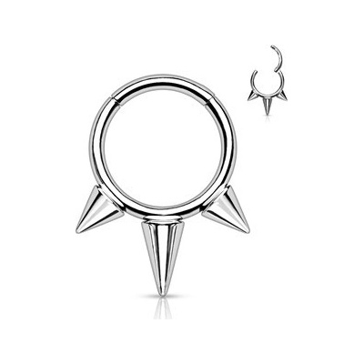 Šperky4U piercing segment kruh titan s hroty TIT1127-1208