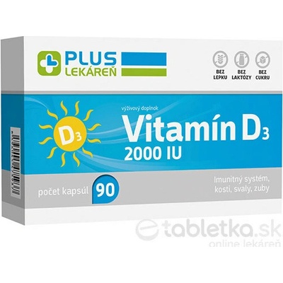 Plus Lékáreň Vitamín D3 2000 IU 90 kapsúl