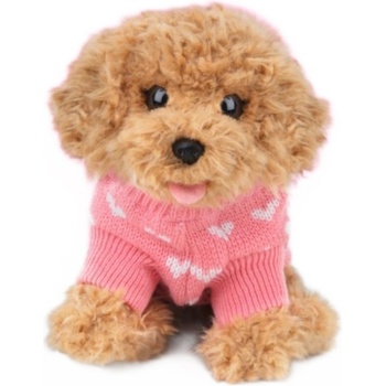 Studio Pets Плюшена играчка Studio Pets - Куче Пудел с блузка, Бисквитка, 23 cm (6216)