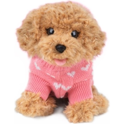 Studio Pets Плюшена играчка Studio Pets - Куче Пудел с блузка, Бисквитка, 23 cm (6216)