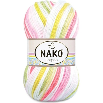 Nako Pletací příze Nako Lolipop 81117 - zelenorůžová