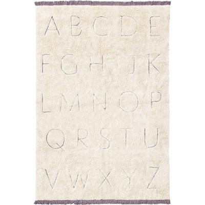 Lorena Canals Кремав ръчно изработен памучен детски килим подходящ за пране 140x200 cm ABC - Lorena Canals (C-RUC-ABC-M)