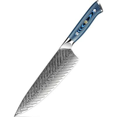 IZMAEL Damaškový kuchynský nôž Tukami Chef/Modrá 21 cm