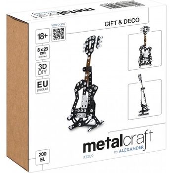 Image 1 of Метален конструктор MetalCraft, Мини китара GL, черна (M3209-B)