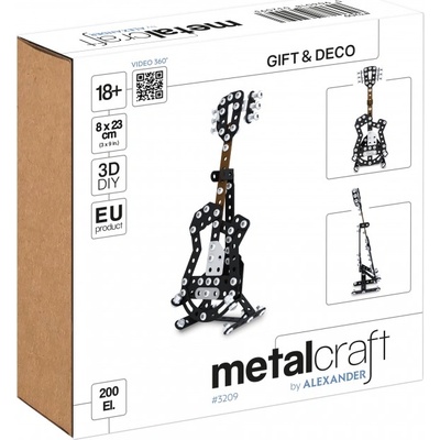 Метален конструктор MetalCraft, Мини китара GL, черна (M3209-B)
