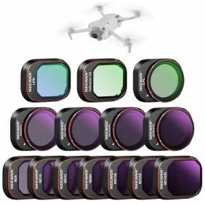 NEEWER filter set compatible with DJI Mini 4 Pro, ND8/16/32/64/128/256/1000, ND8/PL, ND16/PL, ND32/PL, ND64/PL, LPR, CPL, Black Diffusion 1/4 filter for a cinematic fog effect, FL-B05 - 10105745