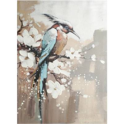 Ručne maľovaný obraz na plátne s motívom rybárika 50x70cm - modrý