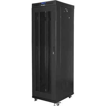Lanberg Комуникационен шкаф Lanberg FF01-6842-23BL, 19", 42U, 212.7 x 80 x 60 cm, товароносимост до 1200кг, термостат, черен (FF01-6842-23BL)