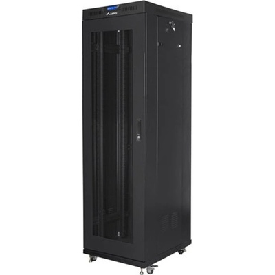 Lanberg Комуникационен шкаф Lanberg FF01-6842-23BL, 19", 42U, 212.7 x 80 x 60 cm, товароносимост до 1200кг, термостат, черен (FF01-6842-23BL)