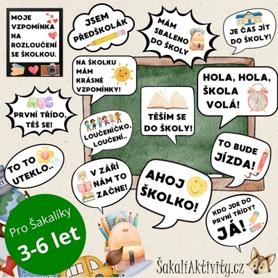 Fotokoutek - rekvizity - Loučení se školkou - předškoláci Provedení: PDF soubor