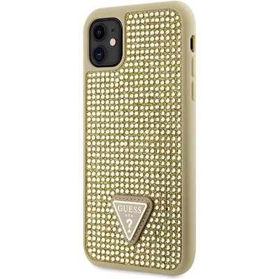 Pouzdro Guess, Rhinestones Triangle Metal Logo iPhone 11 zlaté
