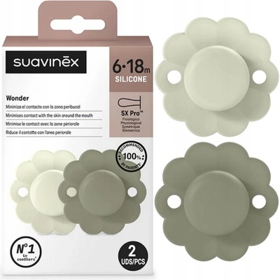 Suavinex cumlík Sx Pro fyziologický 2 ks Wonder Almost Aqua + Hedge Green